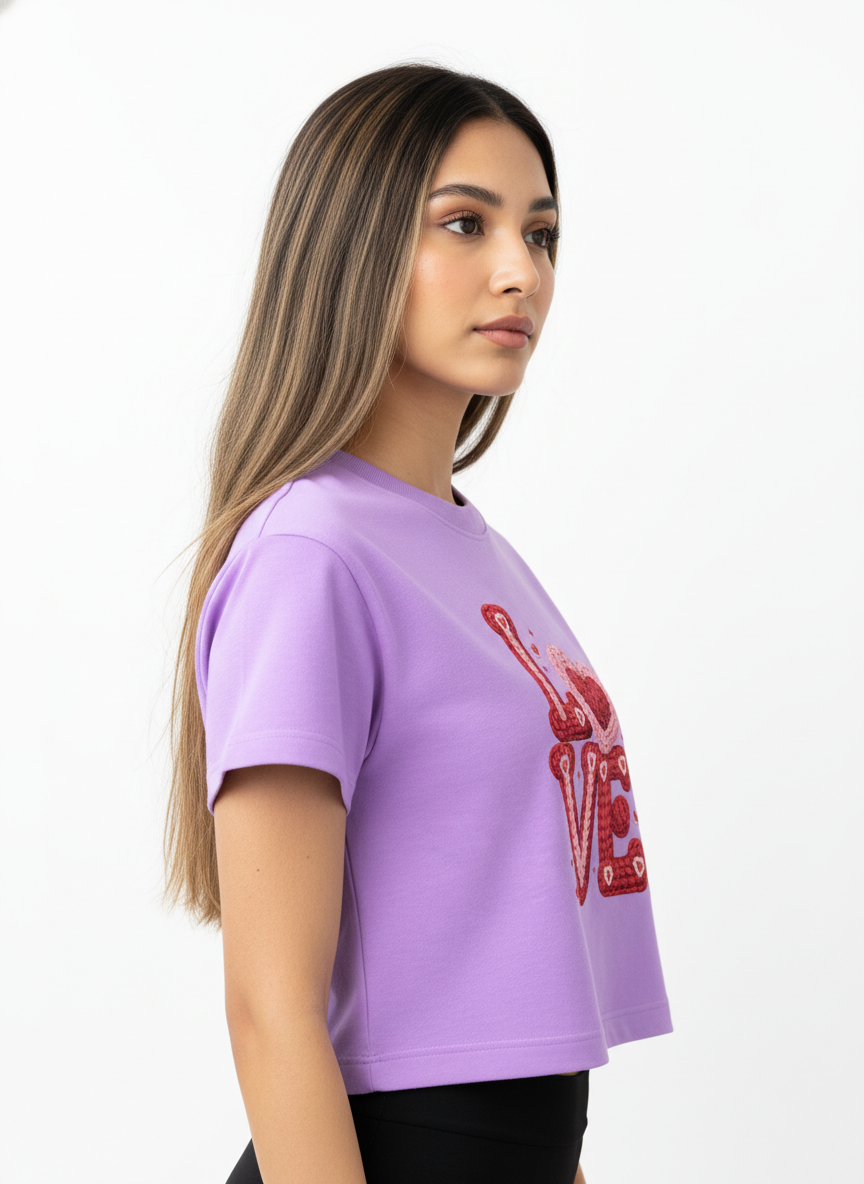 Knitted LOVE Candyletters - Crop Top