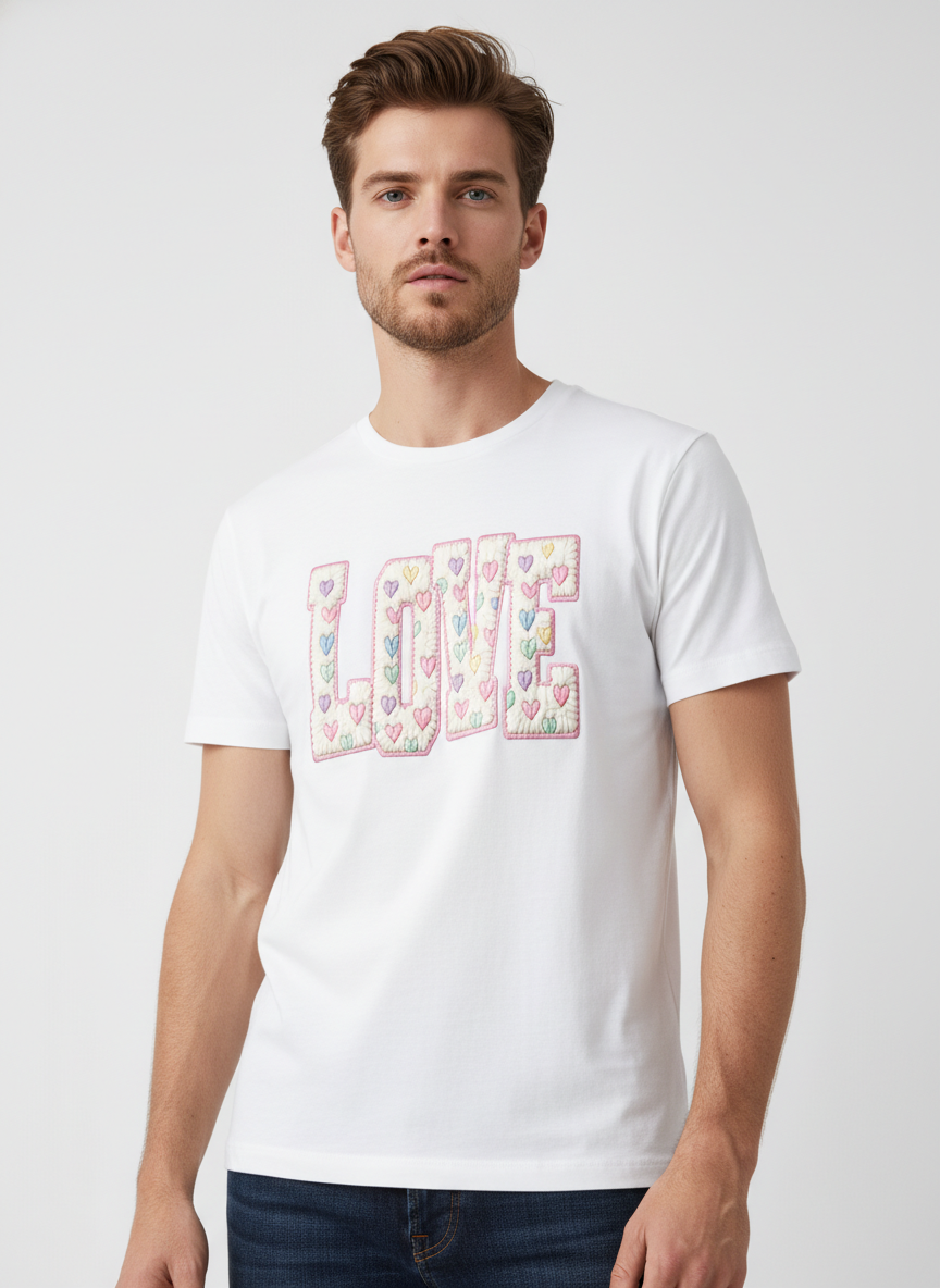 CANDY–PUFF LOVE — THE PASTEL HEART PATCH TEE (UNISEX)