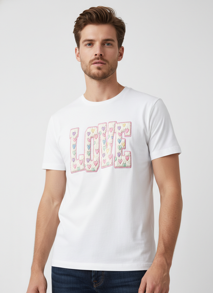CANDY–PUFF LOVE — THE PASTEL HEART PATCH TEE (UNISEX)