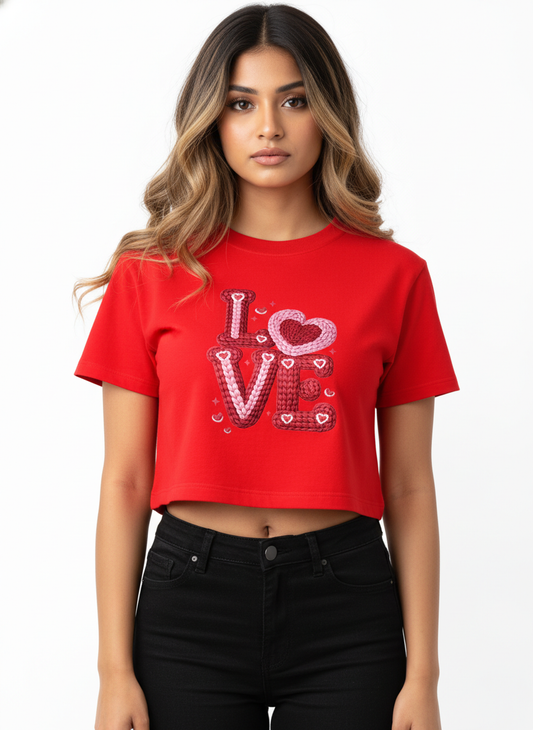Knitted LOVE Candyletters - Crop Top