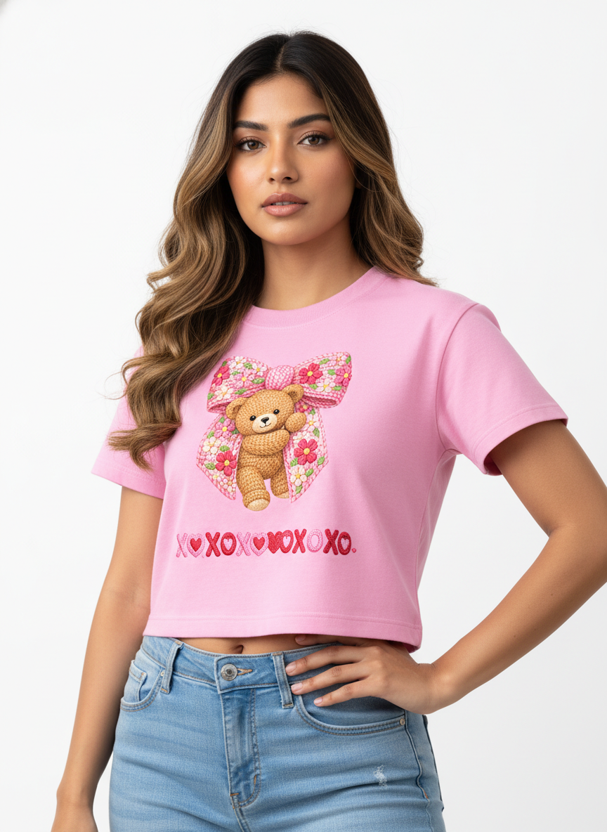 BEARY SWEET LOVEbow – The Cuddliest Valentine Crop Top