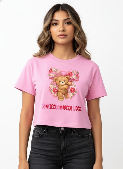 BEARY SWEET LOVEbow – The Cuddliest Valentine Crop Top