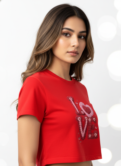 Knitted LOVE Candyletters - Crop Top