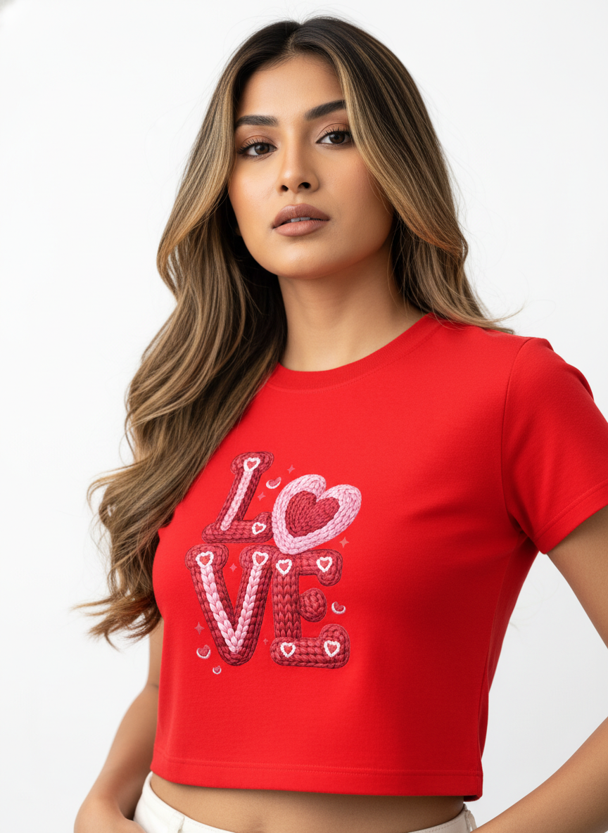 Knitted LOVE Candyletters - Crop Top