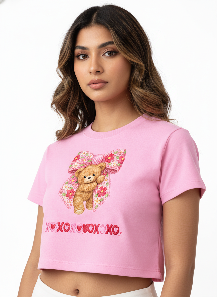 BEARY SWEET LOVEbow – The Cuddliest Valentine Crop Top