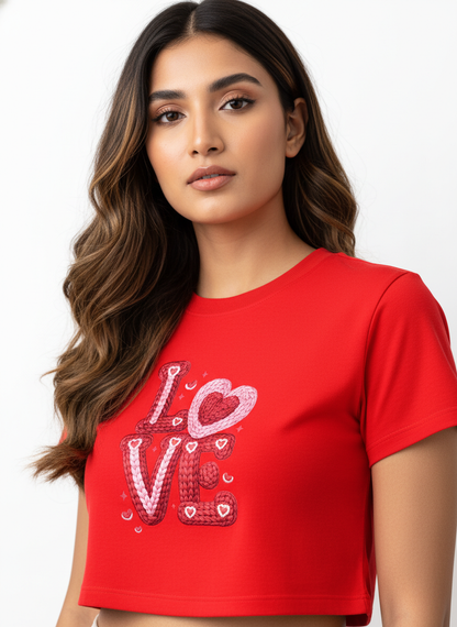 Knitted LOVE Candyletters - Crop Top
