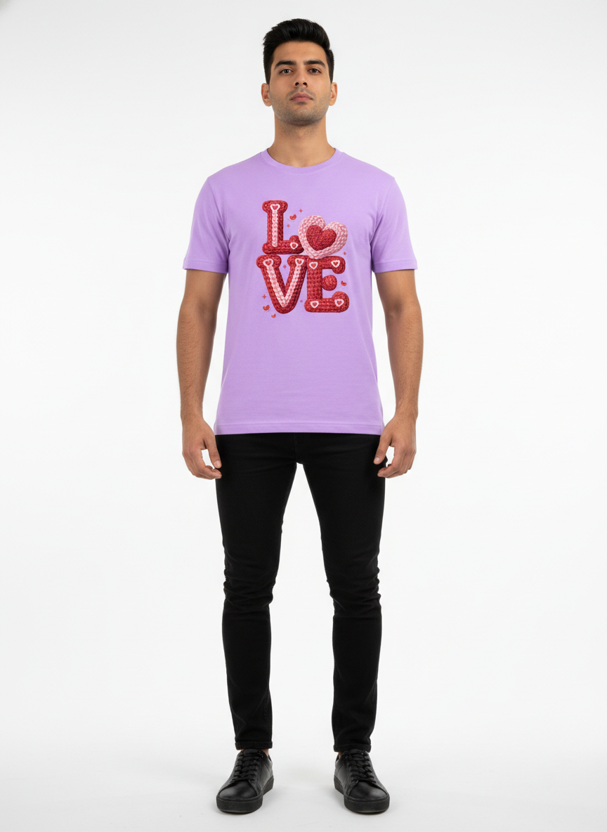 KNIT–HEART LOVE — THE CUDDLE-TEXTURED VALENTINE TEE (UNISEX)