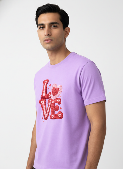 KNIT–HEART LOVE — THE CUDDLE-TEXTURED VALENTINE TEE (UNISEX)