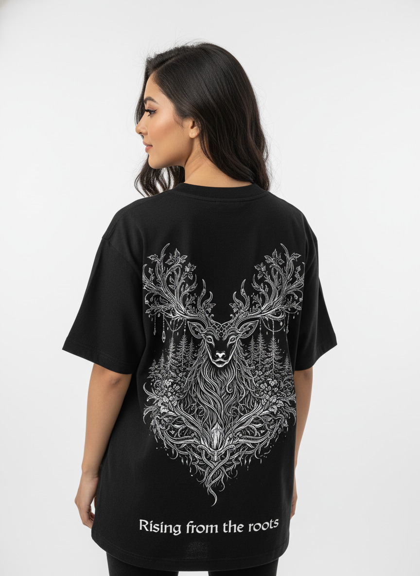 Oversized T-Shirt - 
RISING FROM THE ROOTS (DEER)