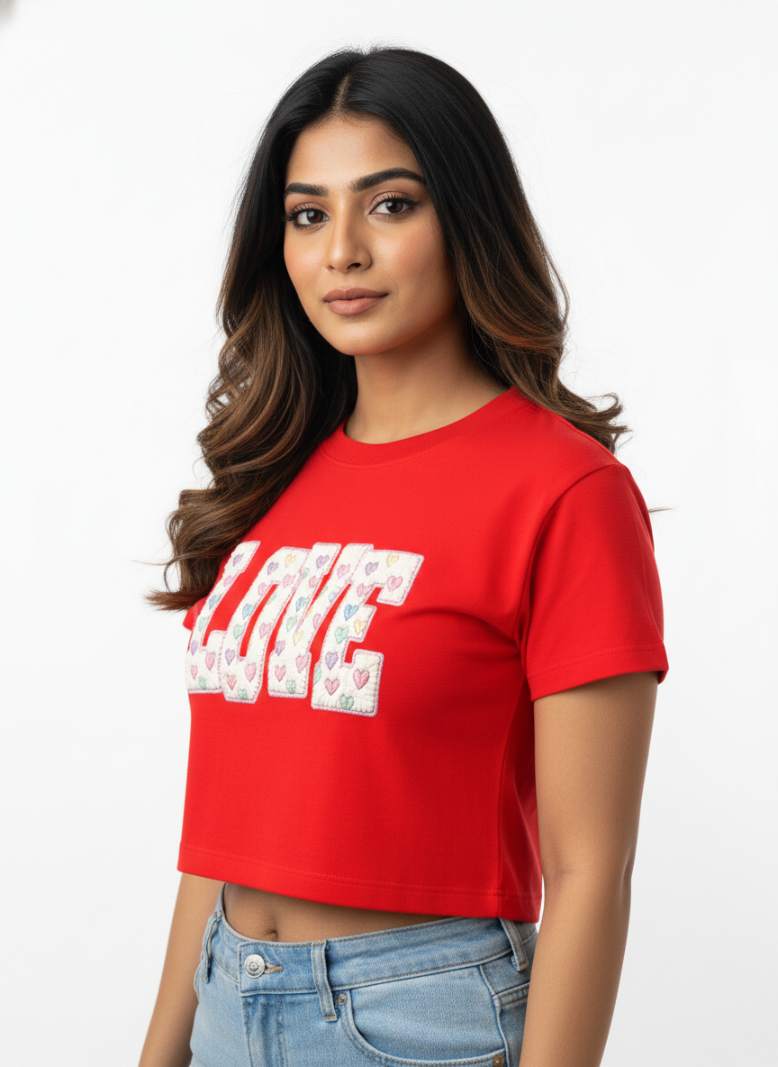 Patchwork LOVE Pop - Crop Top