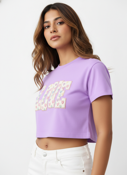 Patchwork LOVE Pop - Crop Top