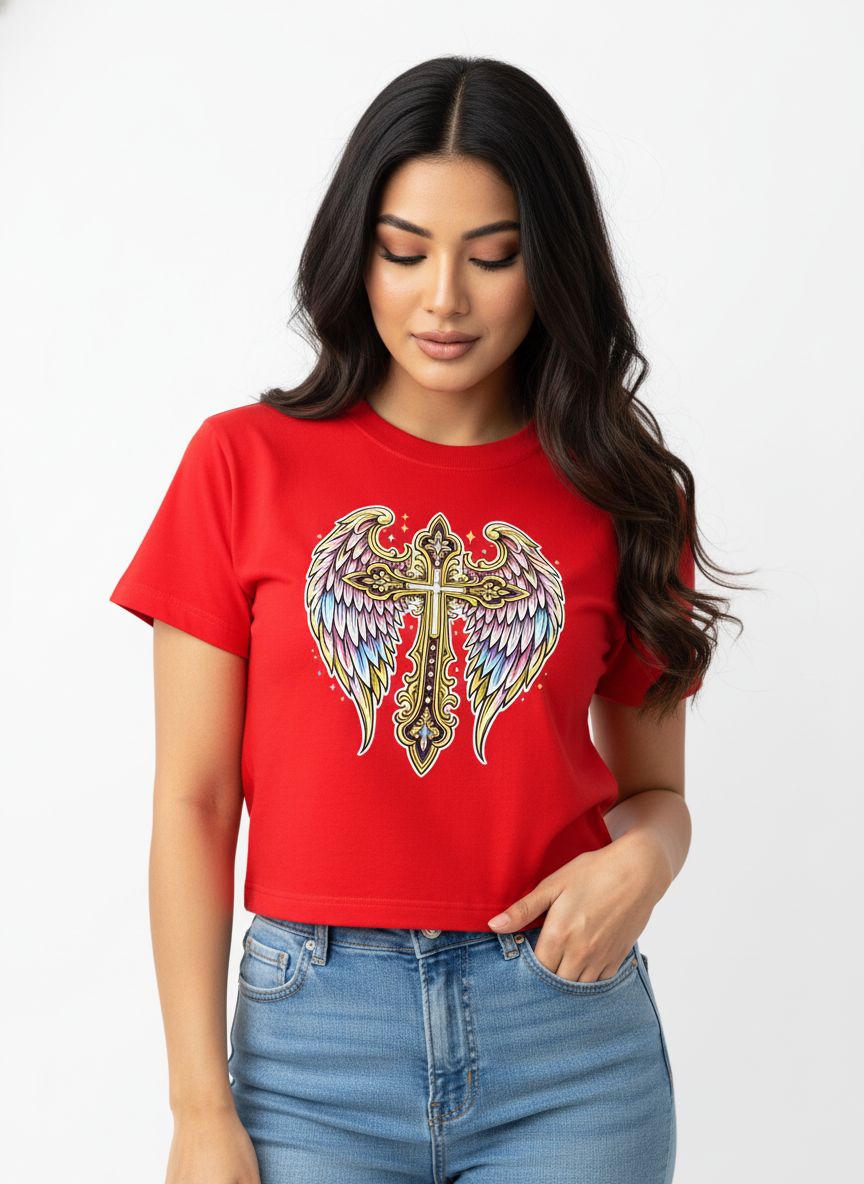 Wings Cross Crop Top - ANGEL GUARD