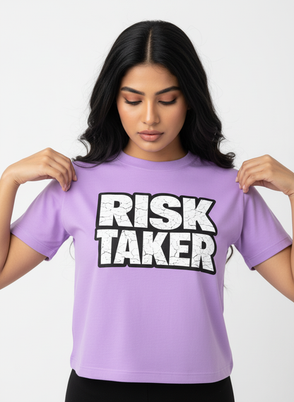 Statement Crop Top - 💜 RISK TAKER