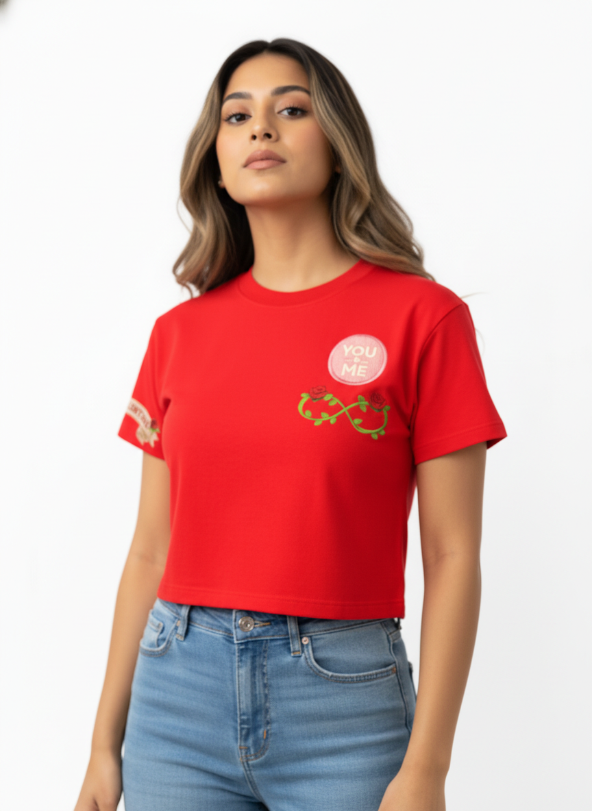 Forever Valentine Badge - Crop Top