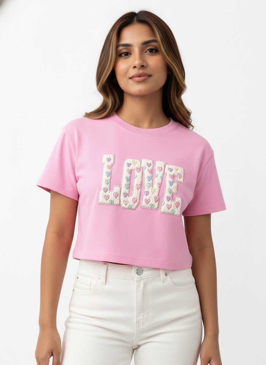 Patchwork LOVE Pop - Crop Top