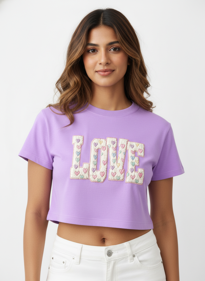 Patchwork LOVE Pop - Crop Top